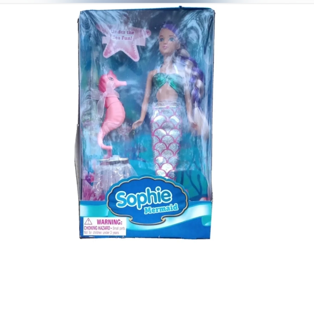 SOPHIE MERMAID & Seahorse Friend 12'' Mermaid Doll Toy